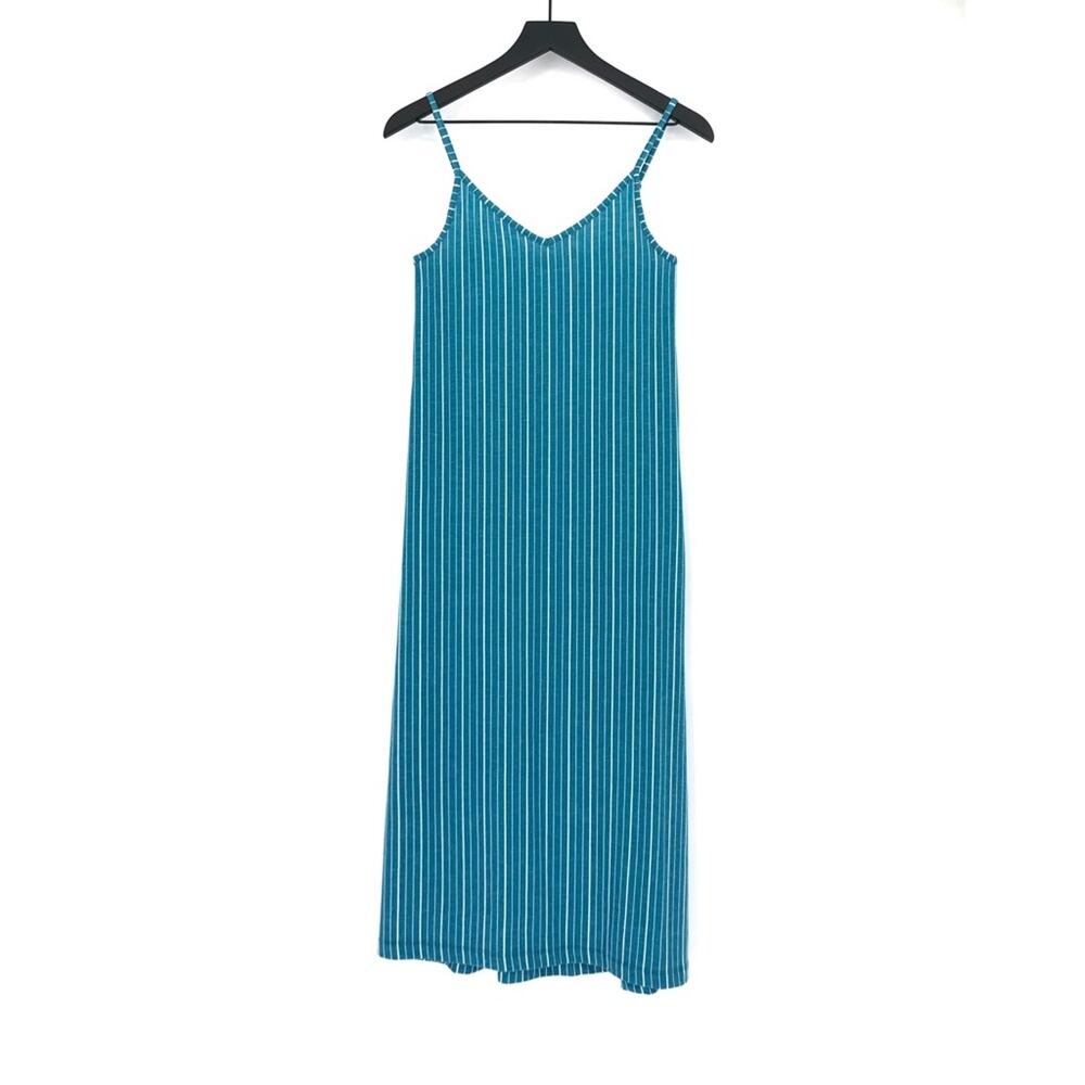 ROXY Promised Land Midi Dress Light Teal Blue White XS